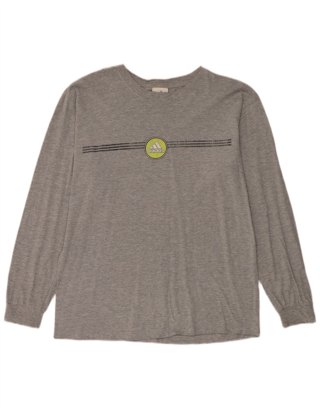 Adidas Mens Graphic Top Long Sleeve Large Grey Cotton