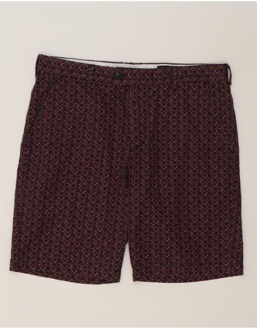 French Connection Mens Chino Shorts W34 Large Multicoloured Geometric