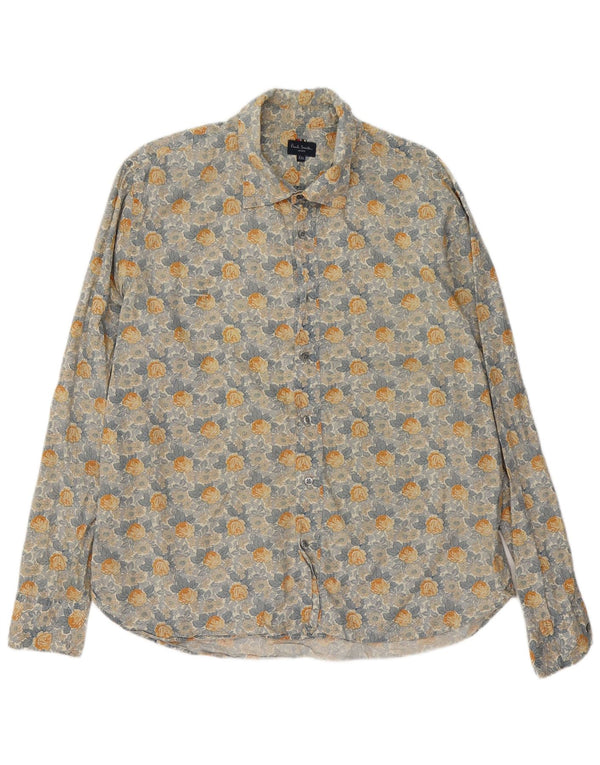 Paul Smith Herrenhemd 2XL Mehrfarbiges Blumenmuster aus Baumwolle