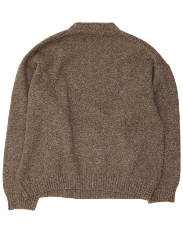 Vintage Herren Pullover mit Rundhalsausschnitt IT 54 XL Grau meliert Kaschmir