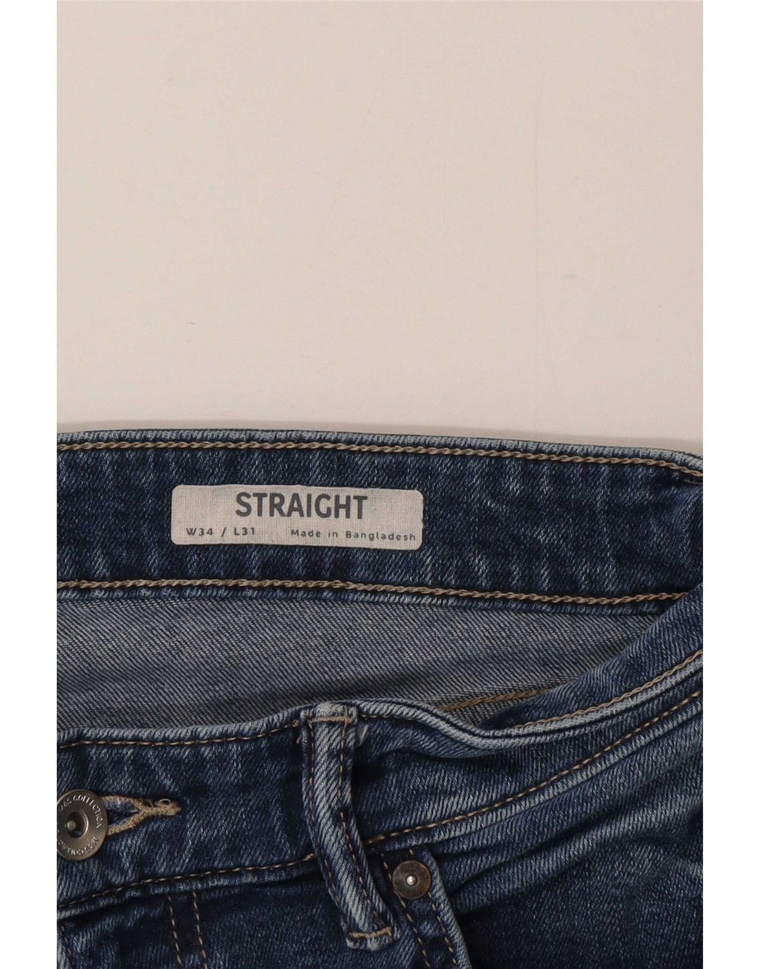 Marks & Spencer Mens Straight Jeans W34 L31 Blue Cotton