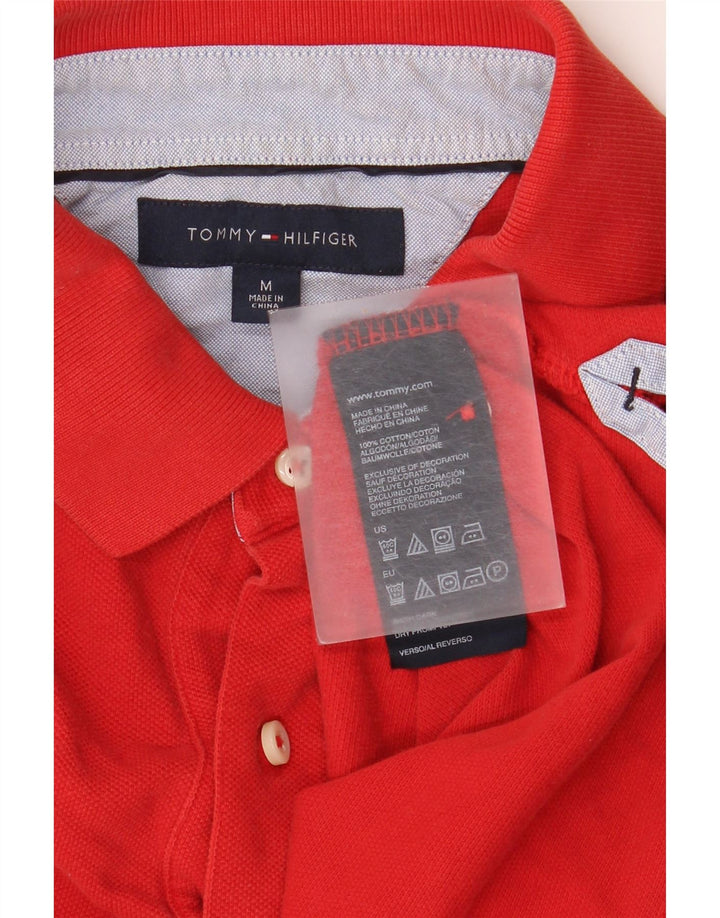 Tommy Hilfiger Mens Polo Shirt Medium Red Cotton