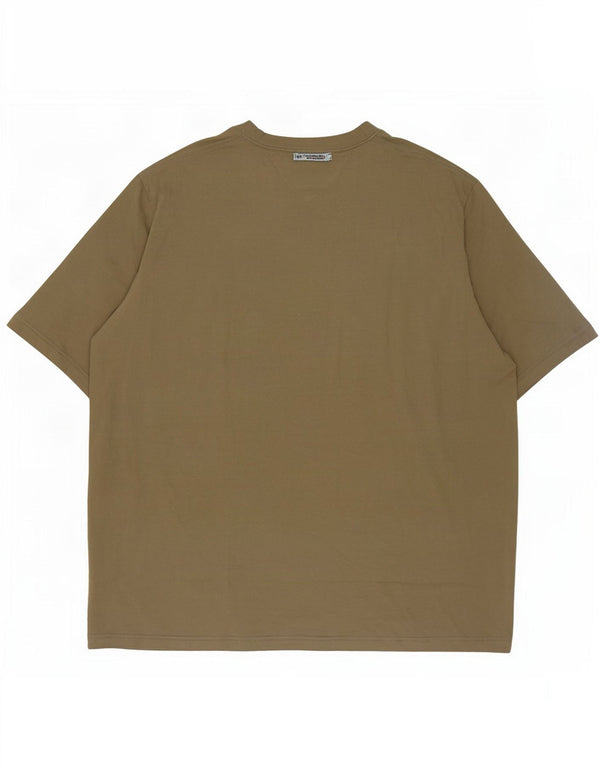 Tommy Hilfiger Herre høj T-shirt Top 3XL Khaki Bomuld