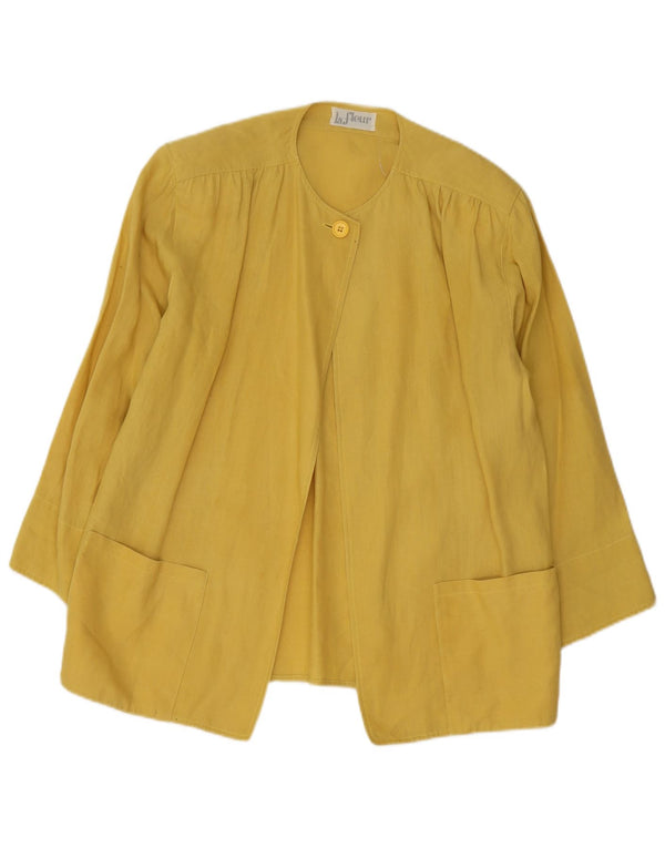 Vintage γυναικείο σακάκι 1 κουμπιού Blazer UK 16 Large Yellow