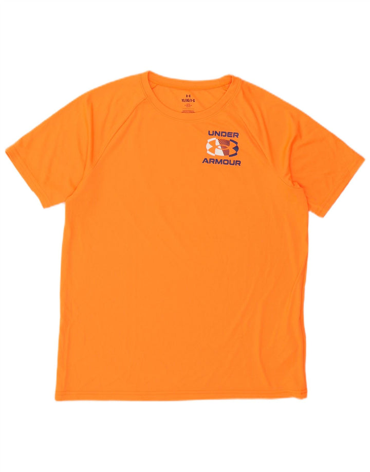 Under Armour Boys Grafisk T-Shirt Top 11-12 År Stor Orange Polyester