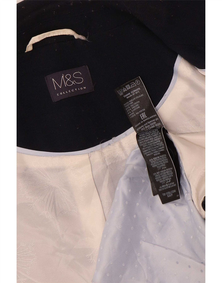 Marks & Spencer Veste blazer à 1 bouton pour femme UK 16 Large Bleu marine
