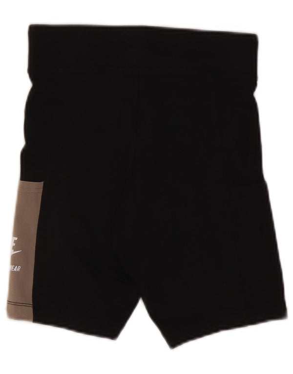 Nike Graphic Sports Shorts til kvinder UK 8 Small Black Colourblock Bomuld
