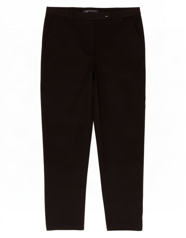 Marks & Spencer Womens Straight Casual Trousers UK 12 Medium W30 L26 Black