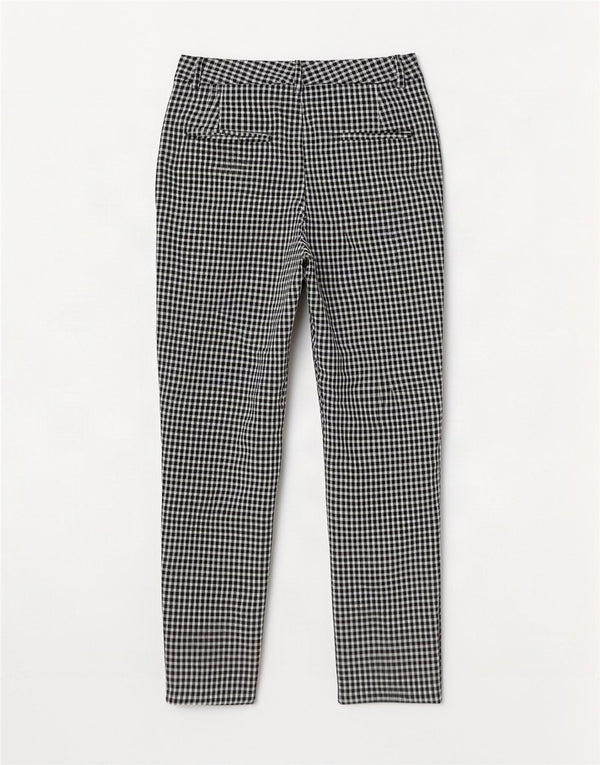 Zara Womens High Waist Chino Trousers EU 40 Medium W30 L27 Black Gingham