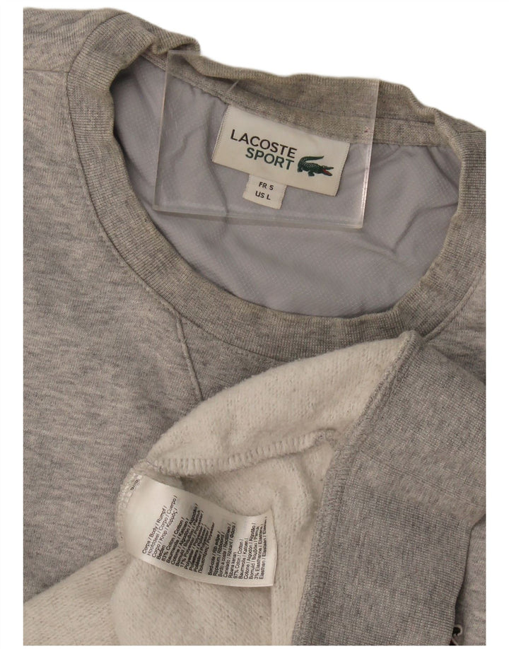 Felpa da uomo Lacoste maglione taglia 5 grande in cotone grigio