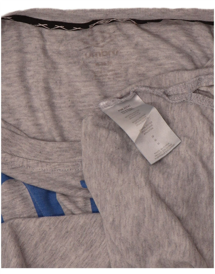 UMBRO Womens Crop Graphic T-Shirt Top UK 14 Medium Grey Flecked Polyester