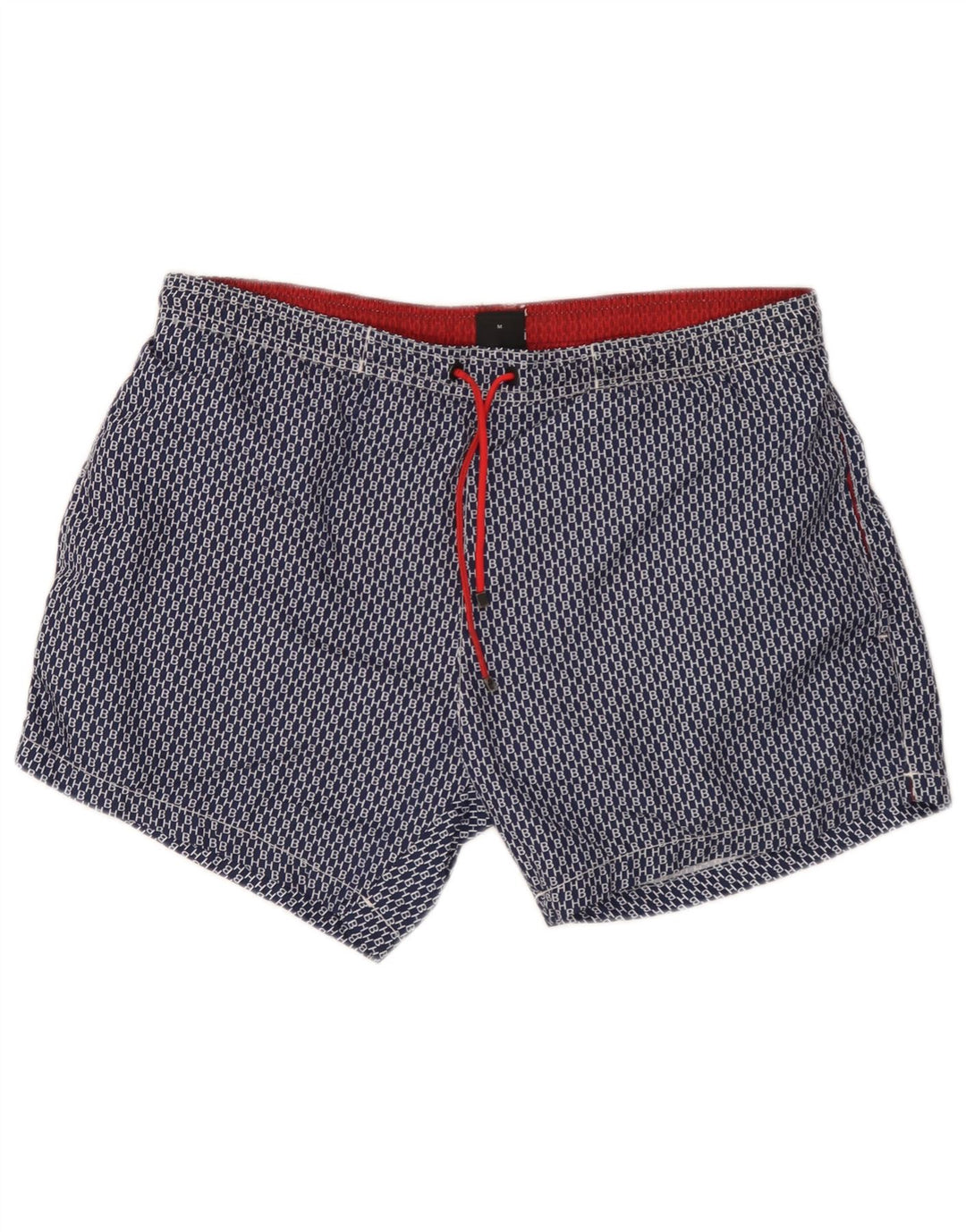 Pantaloncini da bagno grafici da uomo Hugo Boss Medio poliestere geometrico blu navy
