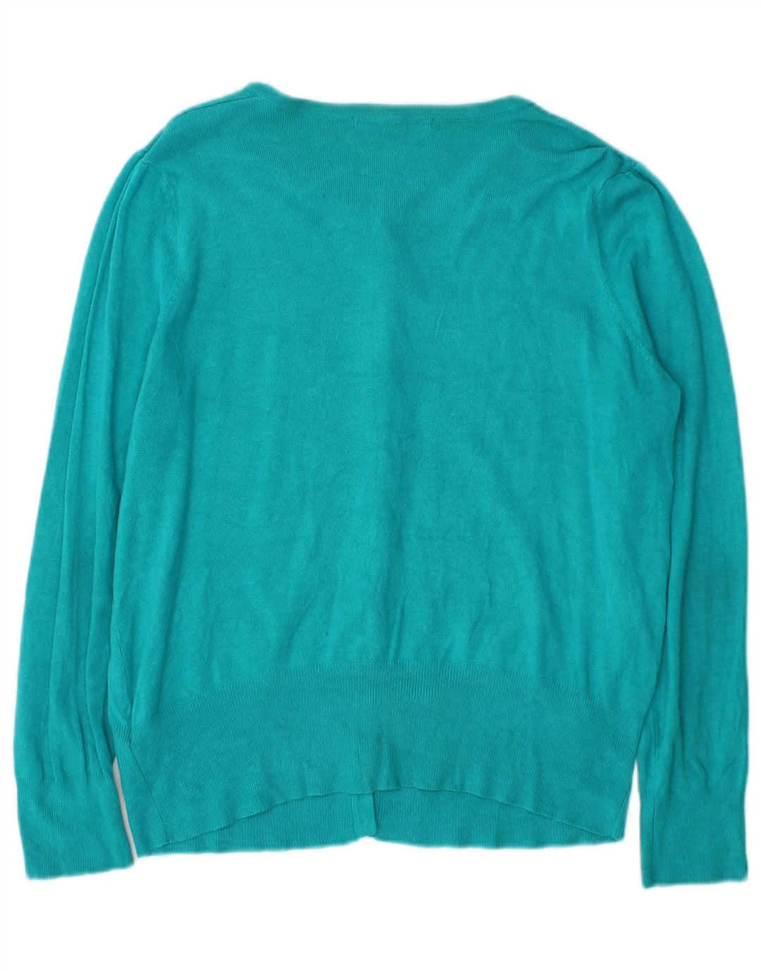 Marks & Spencer Womens Cardigan Sweater UK 14 Large  Turquoise Viscose