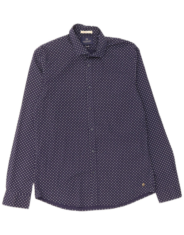 Scotch & Soda Chemise XL Homme Bleu Marine à Pois Coton