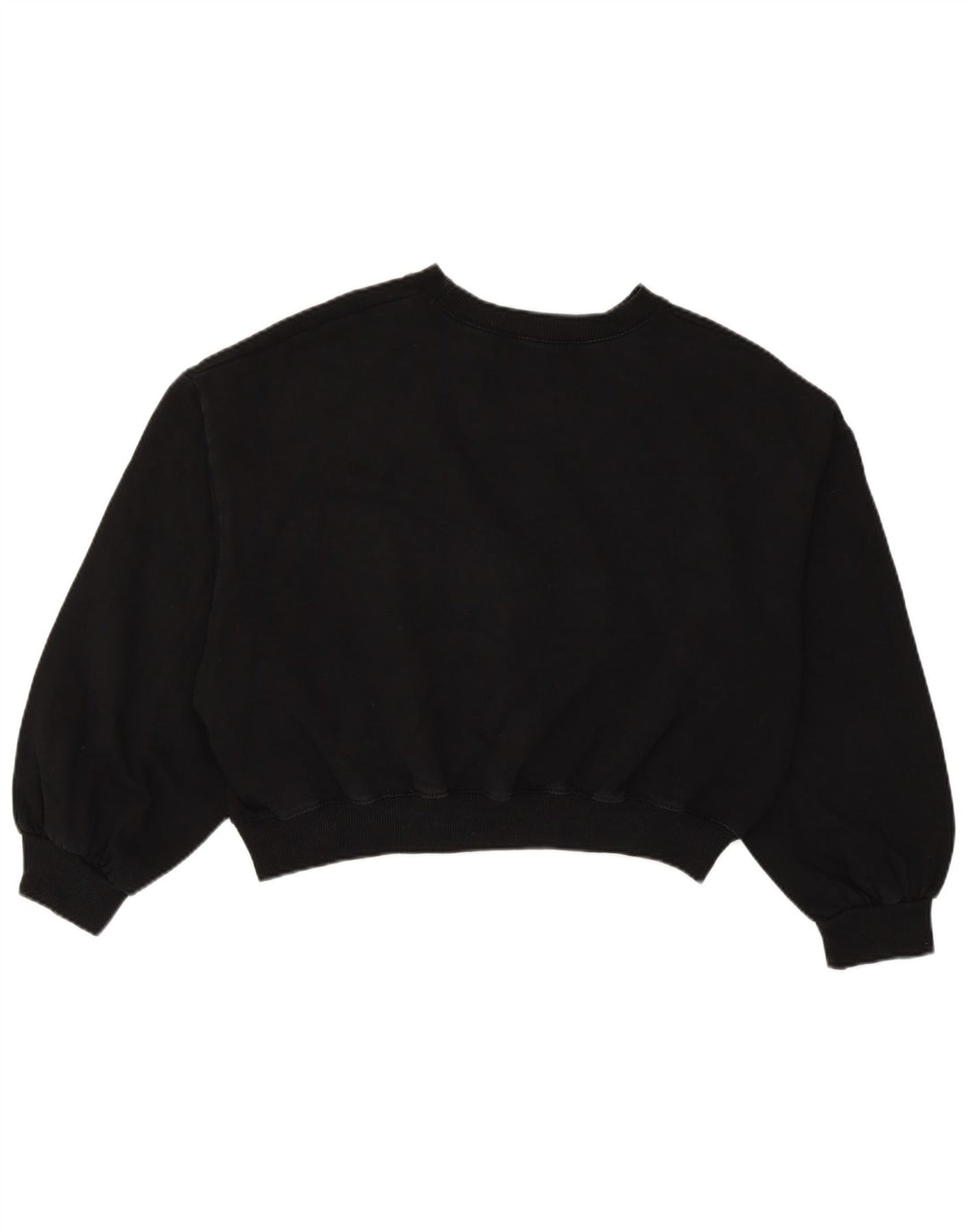 Zara Womens Crop Oversized Sweatshirt Jumper UK 14 Medium Black Cotton