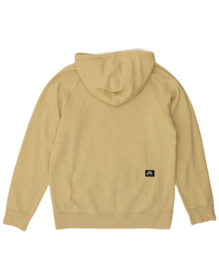 NIKE Mens Graphic Hoodie Jumper Medium Yellow Cotton