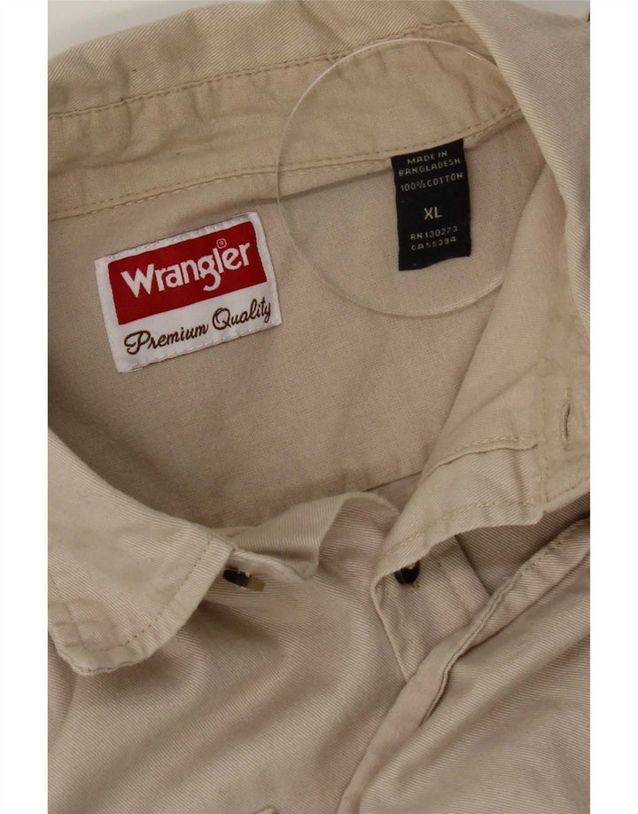 Wrangler Mens Shirt XL Beige Cotton