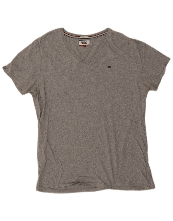 T-shirt da uomo vestibilità regolare Tommy Hilfiger Top XL in cotone grigio