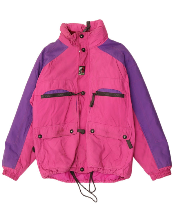 Colle Mens Hooded Ski Jacket IT 48 Medium Pink Colourblock Nylon