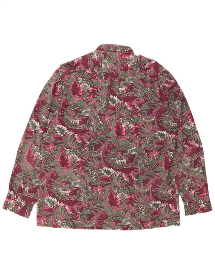 Vintage Mens Shirt Large Pink Floral