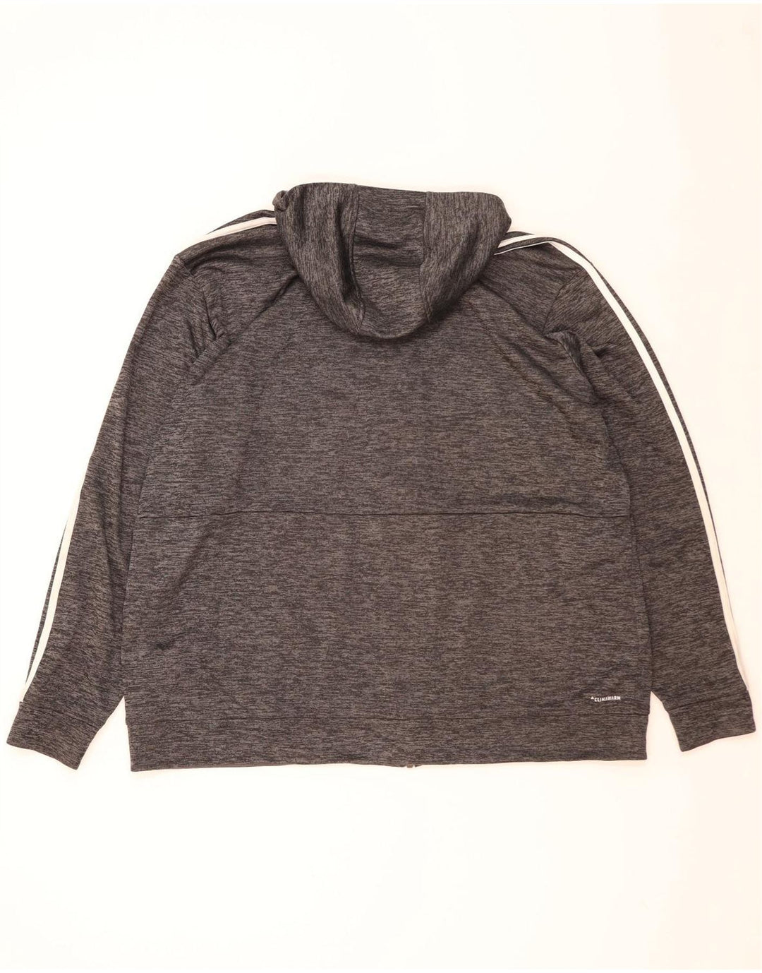 ADIDAS Mens Climalite Zip Hoodie Sweater 2XL Grey Flecked Polyester