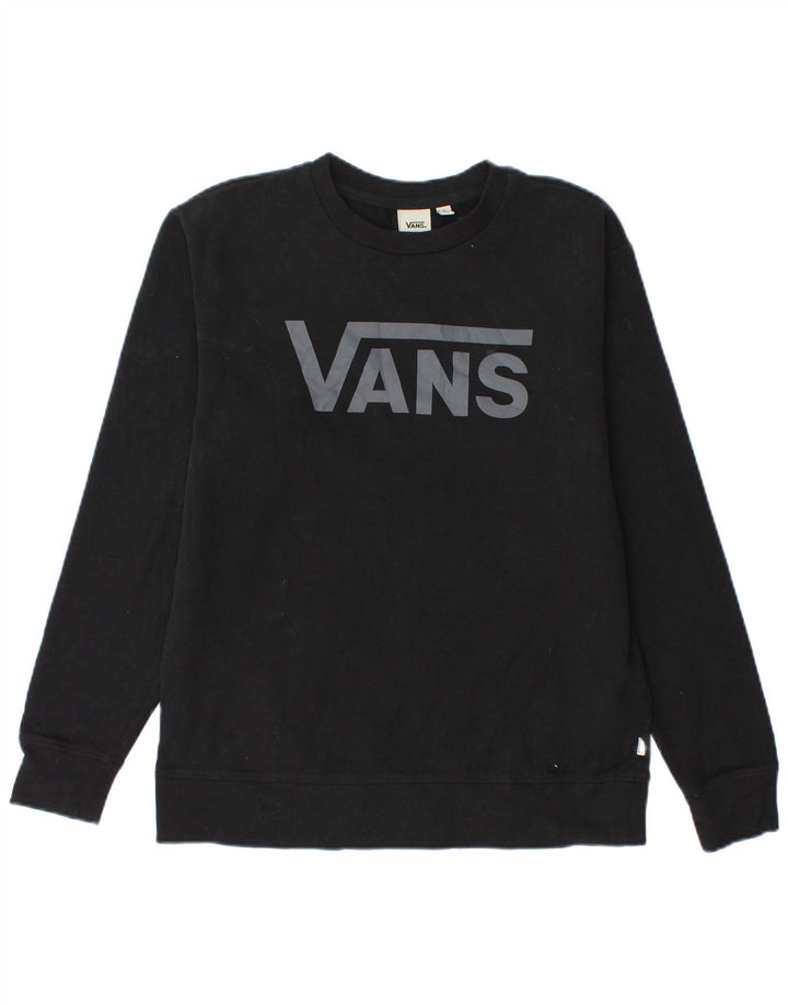 Felpa grafica da uomo Vans, piccola, in cotone nero