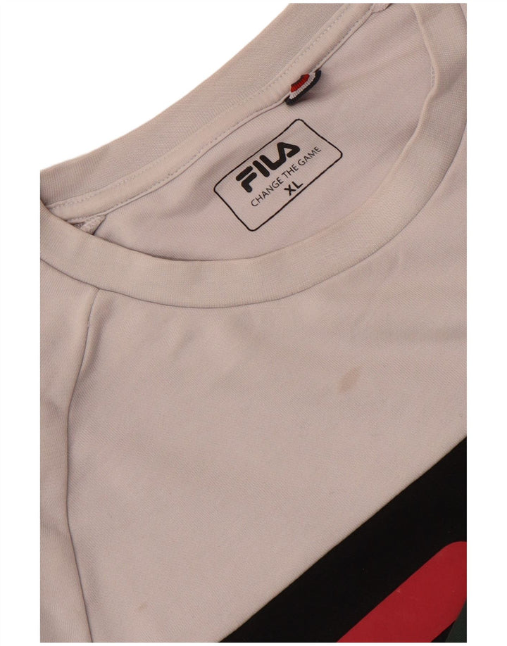 Fila Mens Graphic Sweatshirt Jumper XL Green Colourblock