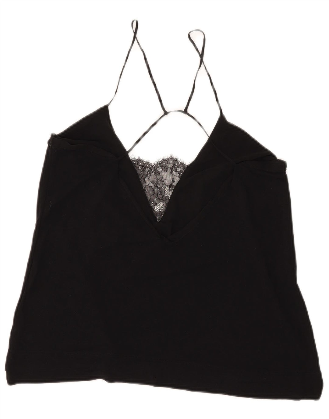Zara Mujer Halter Top UK 42 Mediano Negro
