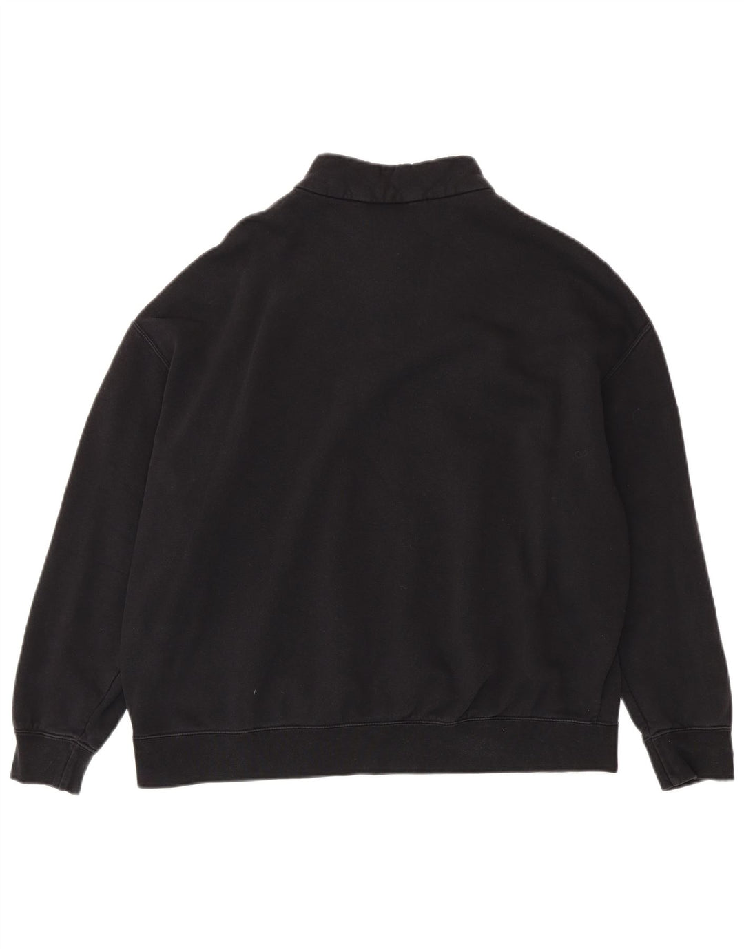 Nike Womens Oversized Zip Neck Sweatshirt Jumper UK 10 Small Black Cotton