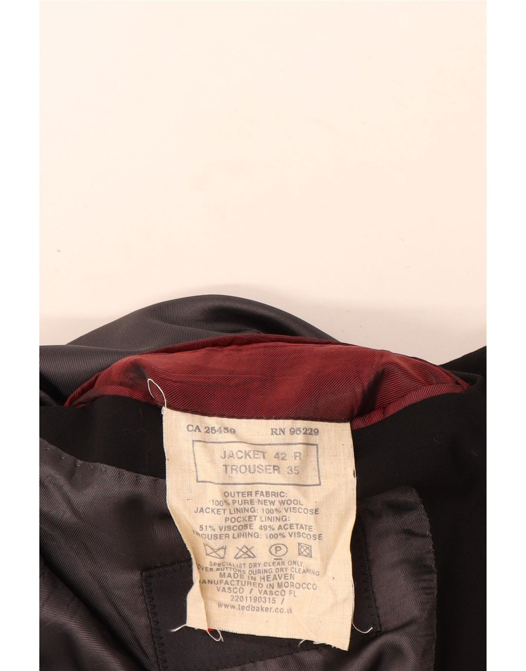 Ted Baker Herre 3-knaps blazerjakke US 42 XL Black New Wool
