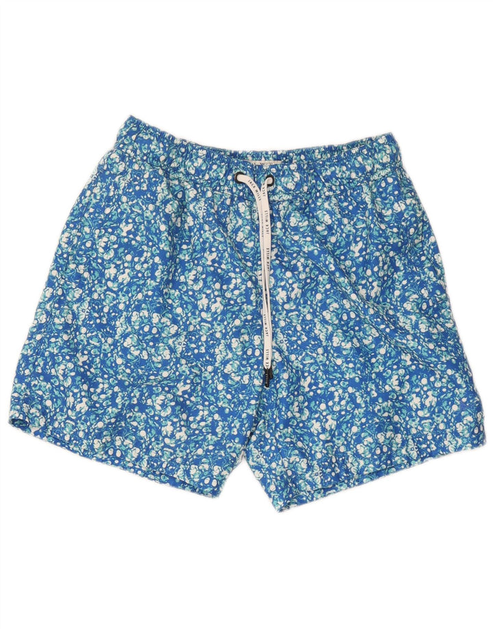 Shorts de natação masculino Jack Wills XS poliéster manchado azul