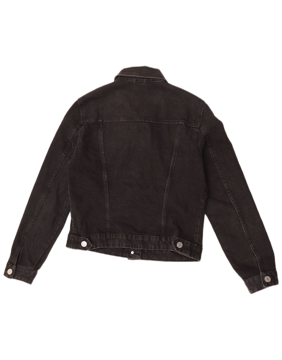 Zara Womens Crop Denim Jacket UK 12 Medium Black