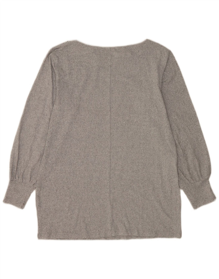 Marks & Spencer Womens Blouse Top UK 14 Medium Grey Flecked Polyester