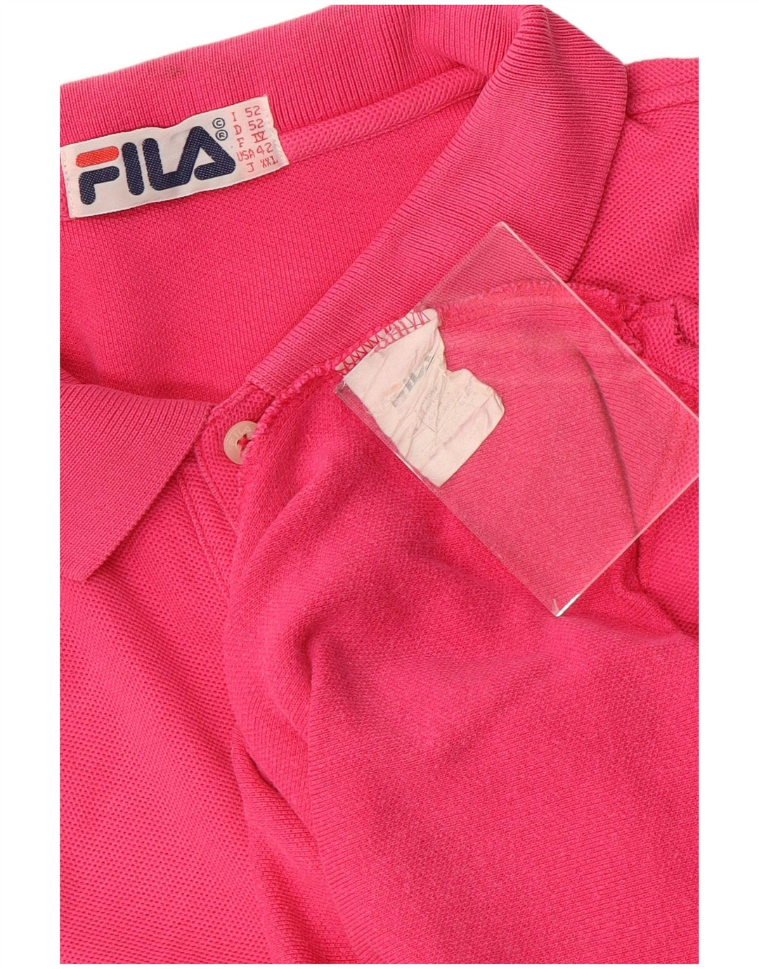Fila Mens Polo Shirt IT 52 Large Pink Cotton