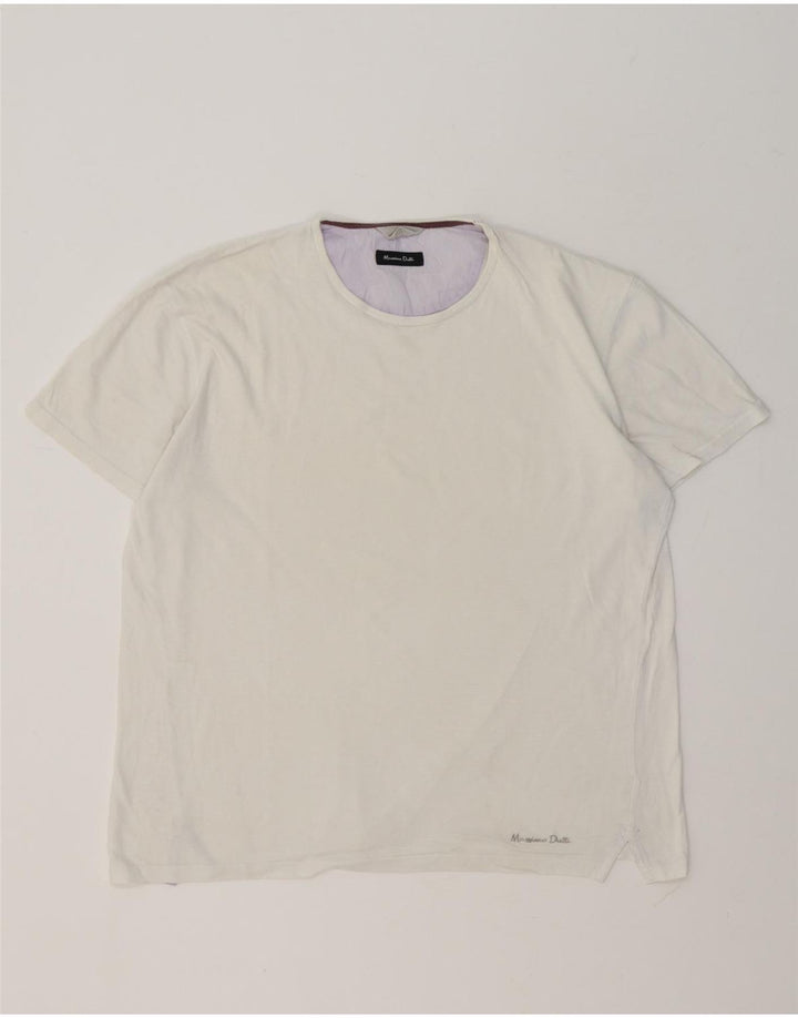 Massimo Dutti Mens T-Shirt Top Large Off White