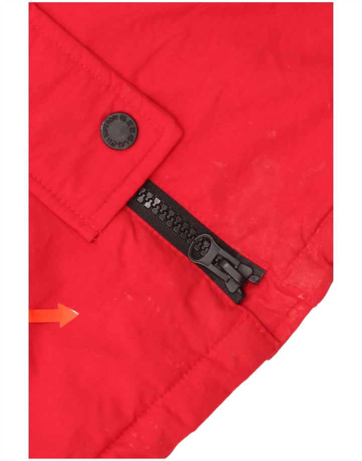 Giacca parka oversize da donna con cappuccio Superdry UK 10 Small nylon rosso