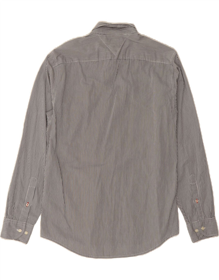 TOMMY HILFIGER Mens Regular Fit Shirt Medium Black Pinstripe Cotton Vintage Tommy Hilfiger and Second-Hand Tommy Hilfiger from Messina Hembry 