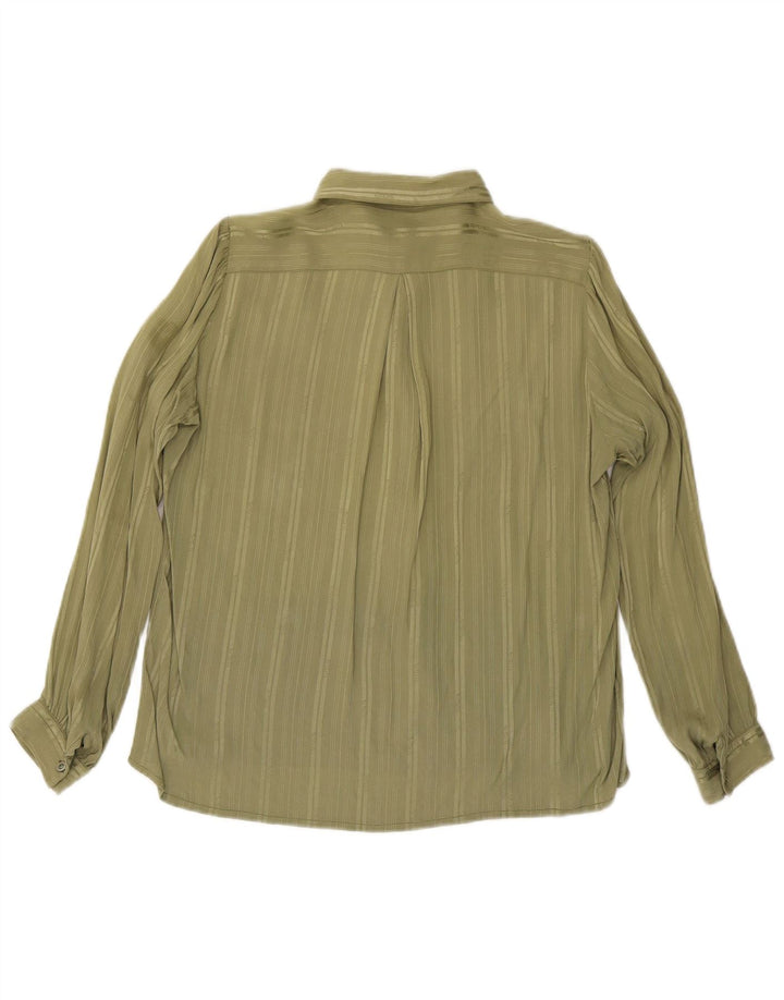 Vintage Womens Shirt UK 16 Large Green Striped