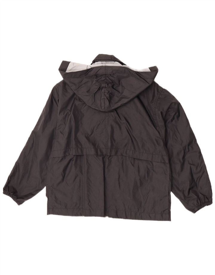 Invicta Jungen-Regenjacke mit grafischer Kapuze, 7–8 Jahre, schwarzes Polyamid