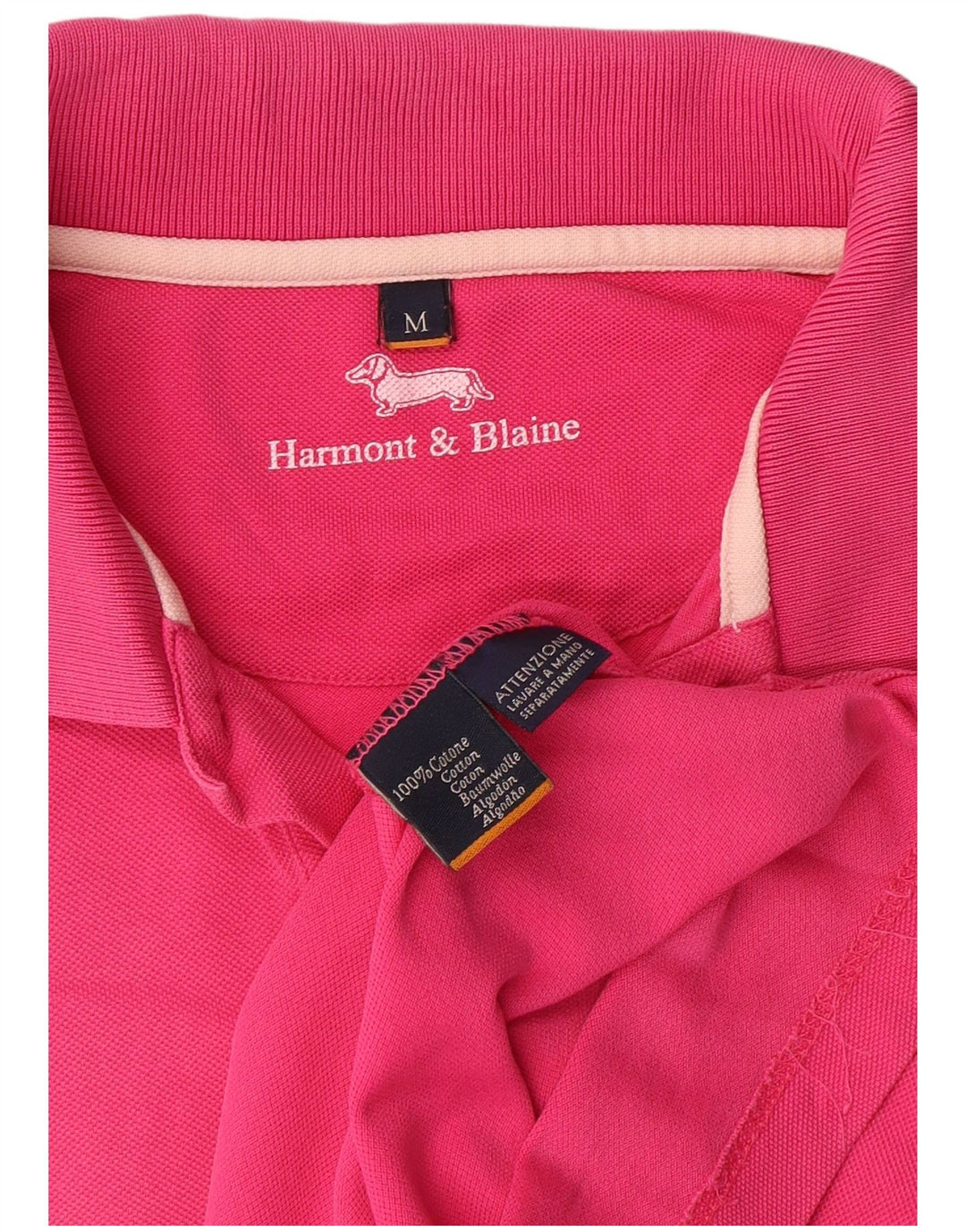HARMONT & BLAINE Mens Polo Shirt Medium Pink Cotton