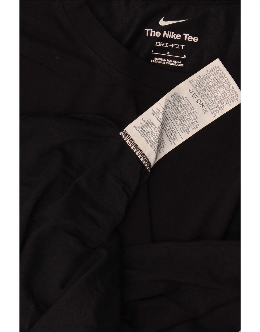 Nike Mens Dri Fit T-Shirt Top Large Black Cotton