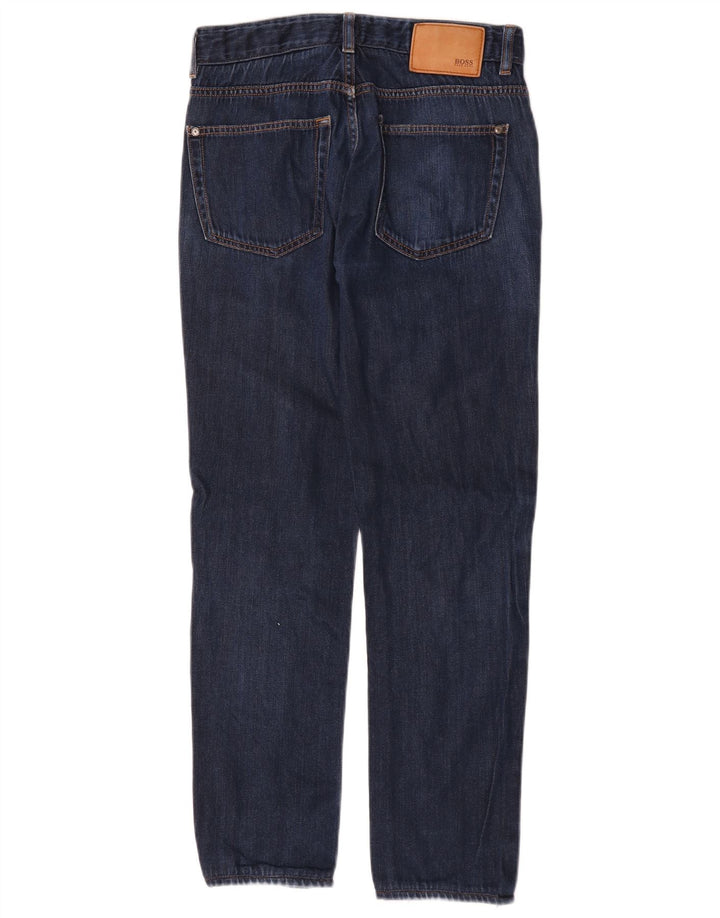 Hugo Boss Mens Regular Fit Straight Jeans W30 L29 Blue Cotton