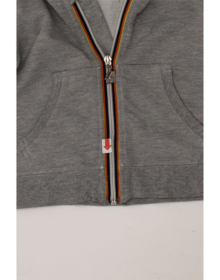 K-WAY Girls Zip Hoodie Sweater 3-4 Years Grey Cotton Vintage K-Way and Second-Hand K-Way from Messina Hembry 