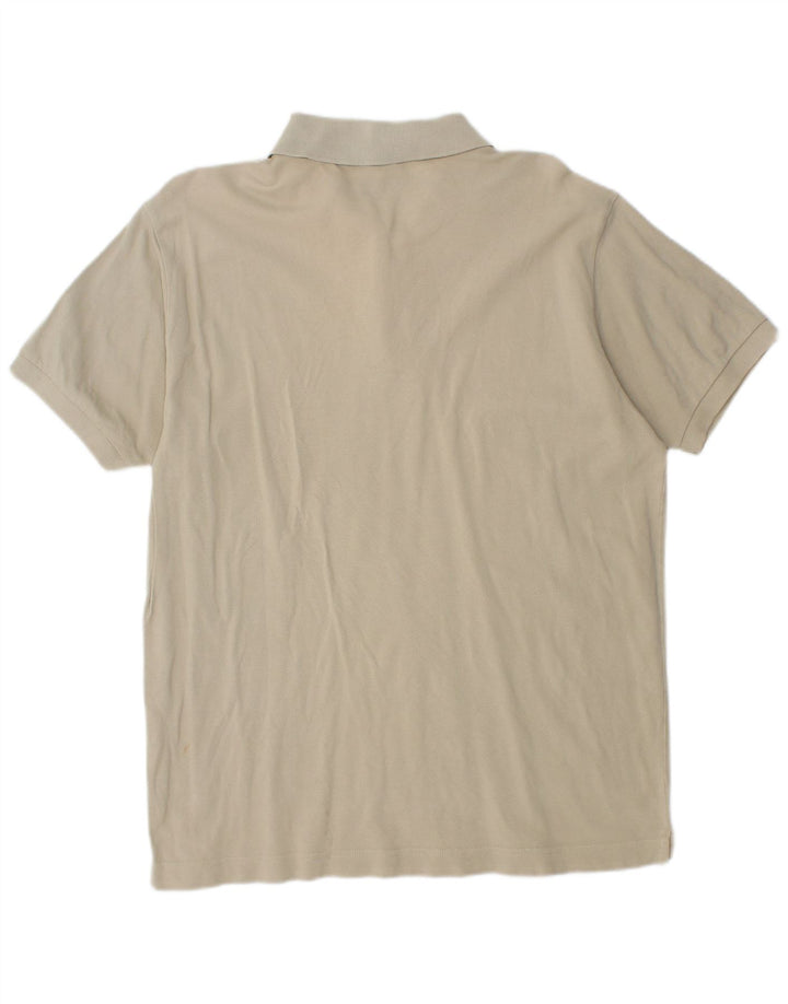 RIFLE Mens Polo Shirt Medium Beige Cotton