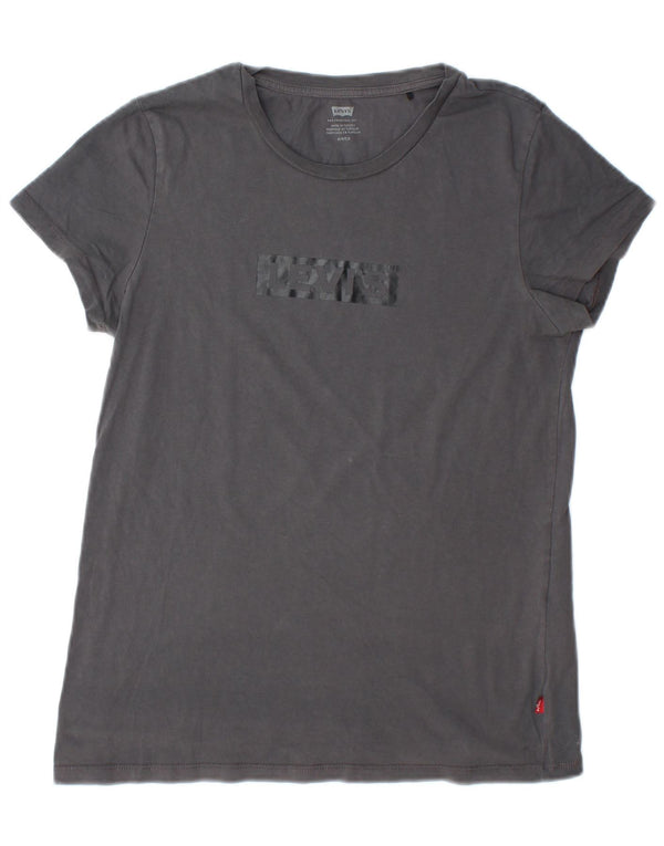 Levi's Damen-T-Shirt mit Grafik, UK 10, Größe S, Grau, Baumwolle