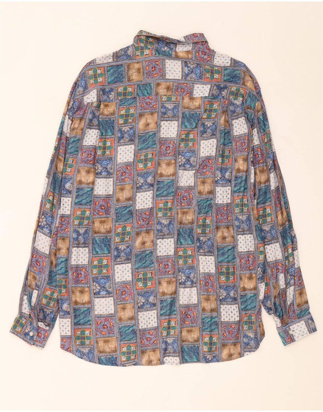 Camicia Uomo Topman Large Patchwork In Viscosa Multicolore
