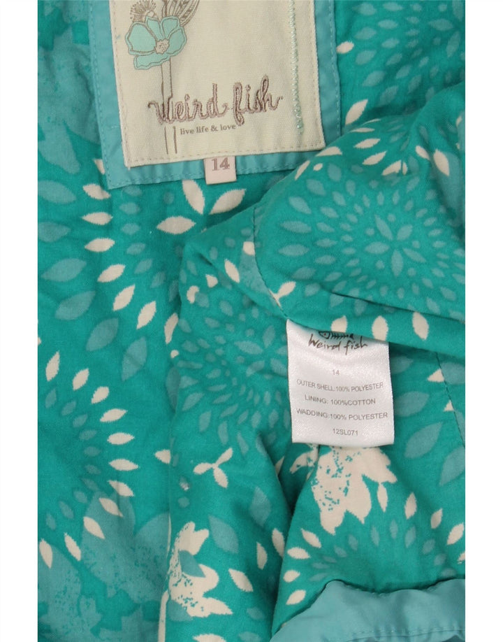 WEIRD FISH Womens Padded Gilet UK 14 Large Turquoise Polyester