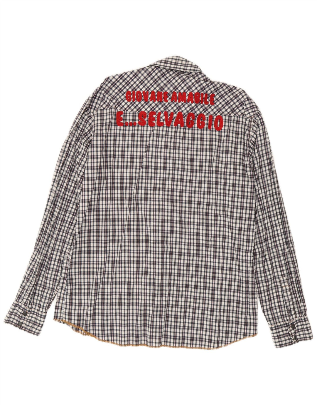 Scotch & Soda Mens Graphic Shirt 2XL Black Check Cotton