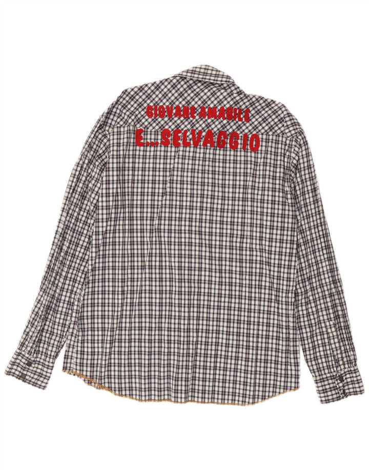 Scotch & Soda Mens Graphic Shirt 2XL Black Check Cotton
