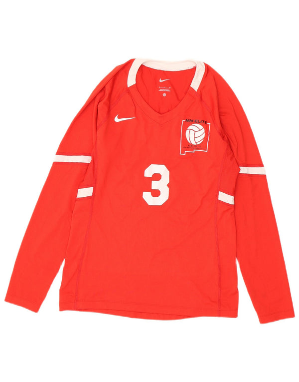 Nike Mens Graphic Top Long Sleeve Small Red Polyester
